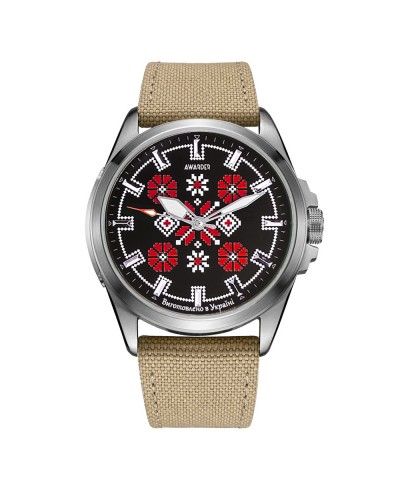 Купить Awarder Embroidery Silver-Red Khaki Battery 10ATM