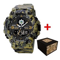 Чоловічий тактичний годинник Patriot 001CMGRPO Поліція Зелений камуфляж з водозахистом 5 ATM
