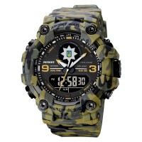 Чоловічий тактичний годинник Patriot 001CMGRPO Поліція Зелений камуфляж з водозахистом 5 ATM