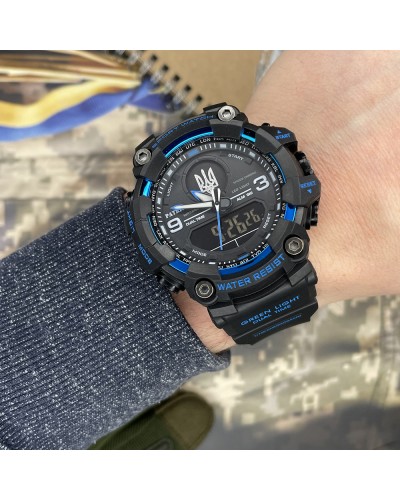 Купити Patriot 001BUUASI Тризуб срібло Чорні з синім + Коробка.