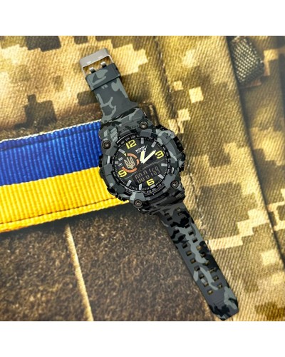 Купить Patriot 002CMGYUAGD Тризуб золото Сірий камуфляж + Коробка.