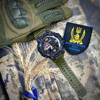 Чоловічий тактичний годинник Patriot 002AGSU ЗСУ з комбінованим циферблатом та водозахистом 5 ATM