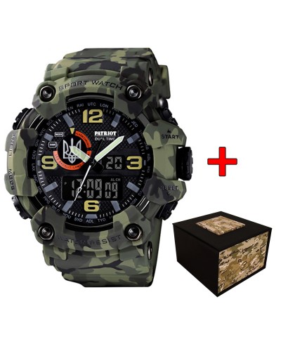 Купить Patriot 002CMGRUASI Тризуб срібло Зелений камуфляж + Коробка.