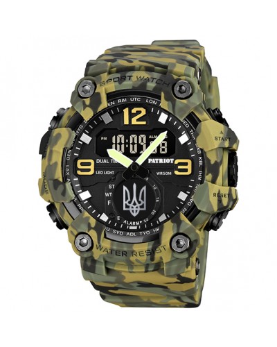 Купить Patriot 003CMGRUASI Тризуб срібло Зелений камуфляж + Коробка.