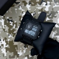 Чоловічий тактичний годинник Patriot 010BKUASI Тризуб з електронним циферблатом та підсвічуванням