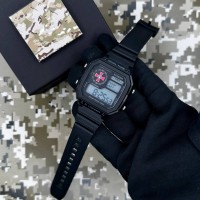 Чоловічий тактичний годинник Patriot 010BKSU ЗСУ Чорний з електронним циферблатом та підсвічуванням