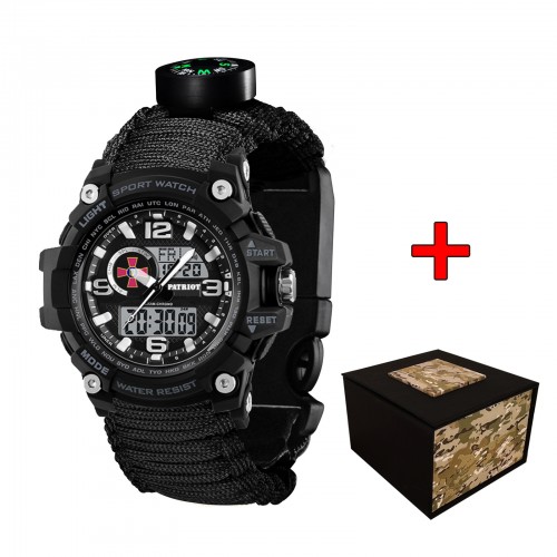 Купити Patriot 012BKSU ЗСУ Чорні Паракордовий ремінець Black + Коробка Купити Patriot 012BKSU ЗСУ Чорні Паракордовий ремінець Black + Коробка