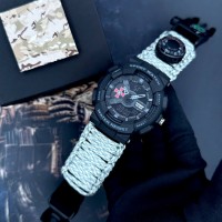 Чоловічий тактичний годинник Patriot 005BKSU ЗСУ з паракордовим ремінцем ACU та компасом