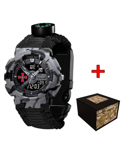 Купить Patriot 005CMGYSU ЗСУ Сірий камуфляж Паракордовий ремінець Black + Коробка