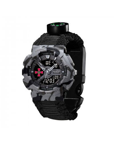 Купить Patriot 005CMGYSU ЗСУ Сірий камуфляж Паракордовий ремінець Black + Коробка