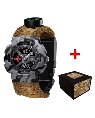 Купити Patriot 005CMGYSU ЗСУ Сірий камуфляж Паракордовий ремінець Khaki + Коробка.