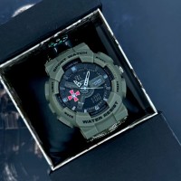 Чоловічий тактичний годинник Patriot 005AGSU ЗСУ з компасом та паракордовим ремінцем Camo Green