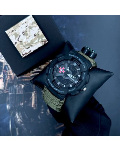 Купити Patriot 005BKSU ЗСУ Чорні Паракордовий ремінець Army Green + Коробка