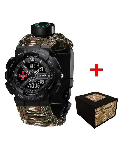 Купити Patriot 005BKSU ЗСУ Чорні Паракордовий ремінець Camo Green+ Коробка.