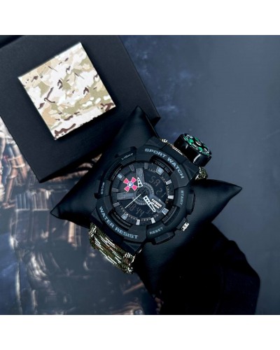 Купити Patriot 005BKSU ЗСУ Чорні Паракордовий ремінець Camo Green+ Коробка.