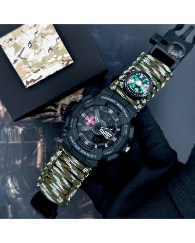 Купити Patriot 005BKSU ЗСУ Чорні Паракордовий ремінець Camo Green+ Коробка.