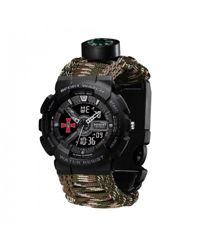Купити Patriot 005BKSU ЗСУ Чорні Паракордовий ремінець Camo Green+ Коробка.