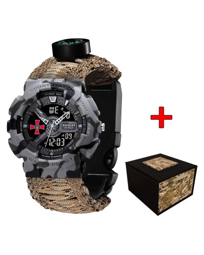 Купити Patriot 005CMGYSU ЗСУ Сірий камуфляж Паракордовий ремінець Desert Camo + Коробка