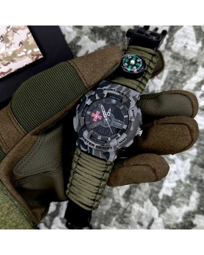 Купити Patriot 005CMGYSU ЗСУ Сірий камуфляж Паракордовий ремінець Army Green + Коробка