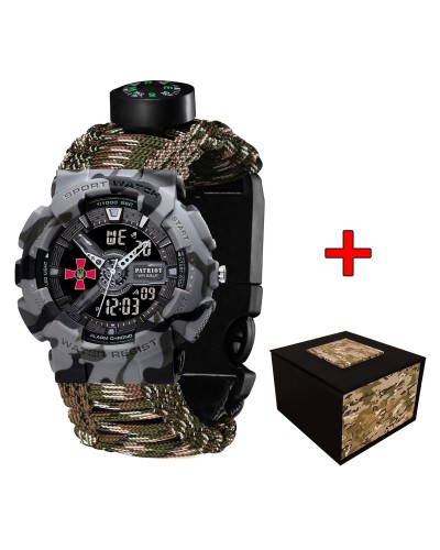 Купить Patriot 005CMGYSU ЗСУ Сірий камуфляж Паракордовий ремінець Camo Green + Коробка.