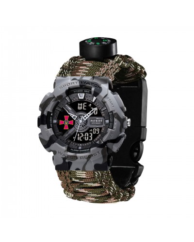 Купить Patriot 005CMGYSU ЗСУ Сірий камуфляж Паракордовий ремінець Camo Green + Коробка.
