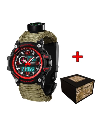 Купить Patriot 012BKRDSU ЗСУ Чорні з червоним Паракордовий ремінець Army Green + Коробка Купить Patriot 012BKRDSU ЗСУ Чорні з червоним Паракордовий ремінець Army Green + Коробка