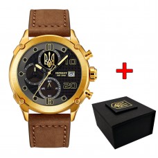 Patriot 016 Gold-Black-Brown Тризуб золото