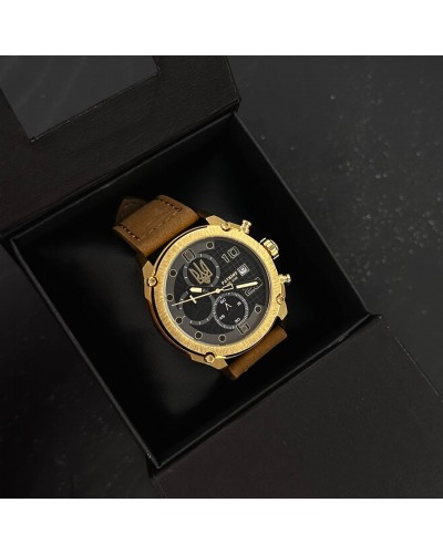Купити Patriot 016 Gold-Black-Brown Тризуб золото