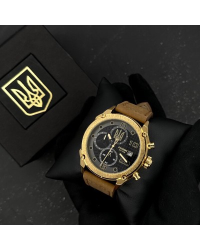 Купити Patriot 016 Gold-Black-Brown Тризуб золото