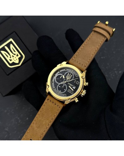 Купити Patriot 016 Gold-Black-Brown Тризуб золото