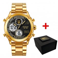 Patriot 017 Тризуб Золото Gold-Black-White Steel