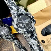 Чоловічий тактичний годинник Patriot 005 Тризуб Camo Grey з комбінованим циферблатом та водозахистом 5 ATM