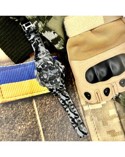 Купити Patriot 005 Тризуб срібло Camo Grey + Коробка.