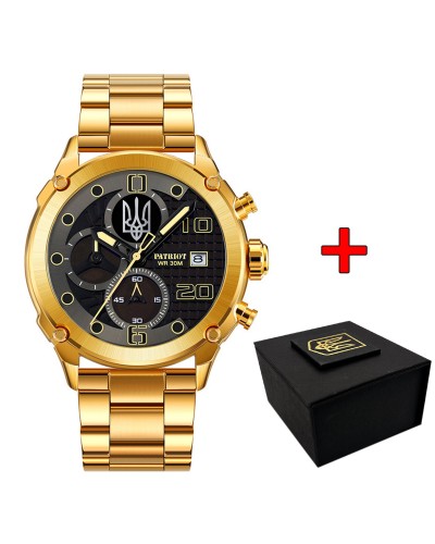 Купить Patriot 016 Тризуб срібло Gold-Black Steel