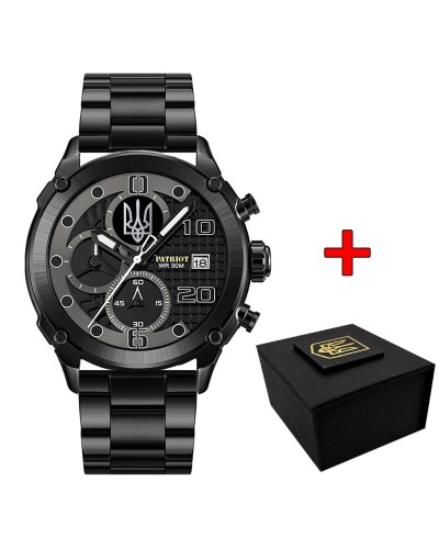 Купить Patriot 016 Тризуб срібло Black-Black Steel
