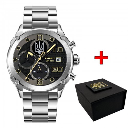 Купити Patriot 016 Тризуб срібло Silver-Black Steel