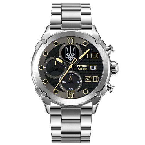Купити Patriot 016 Тризуб срібло Silver-Black Steel