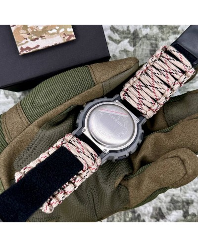 Купити Patriot 005 Тризуб срібло Сірий камуфляж Паракордовий ремінець Desert Camo + Короб