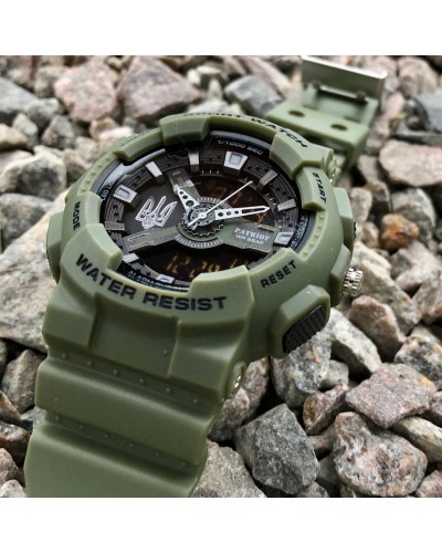 Купити Patriot 005 Тризуб срібло Army Green + Коробка