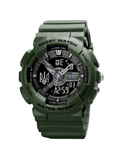 Купити Patriot 005 Тризуб срібло Army Green + Коробка