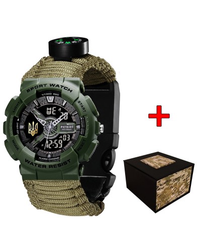Купити Patriot 005 Тризуб золото Army Green Паракордовий ремінець Army Green + Коробка.
