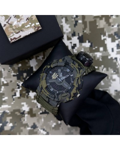 Купить Patriot 005 Тризуб золото Camo Green Паракордовий ремінець Army Green + Коробка.