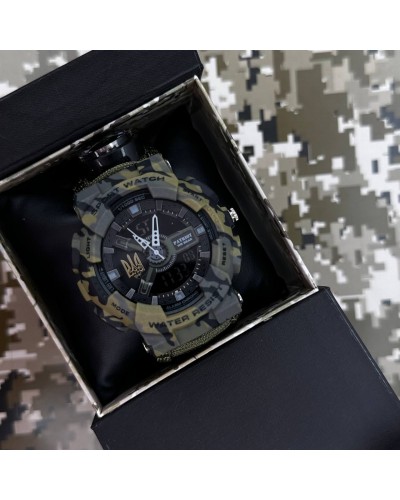 Купить Patriot 005 Тризуб золото Camo Green Паракордовий ремінець Army Green + Коробка.