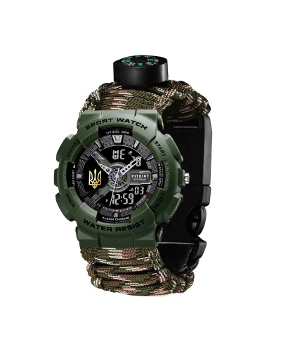 Купити Patriot 005 Тризуб золото Army Green Паракордовий ремінець Camo Green + Коробка.