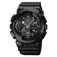 Чоловічий годинник Patriot 007BK Black STOPPED тактичний зі стрілково-електронним циферблатом