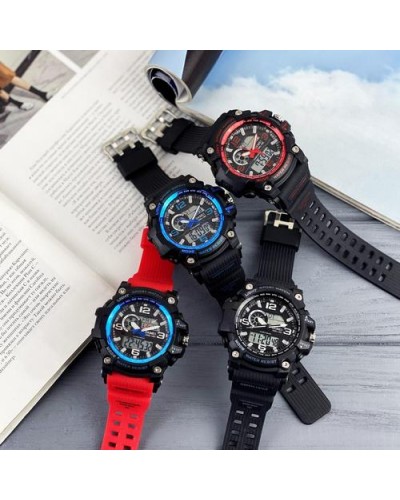 Купити Skmei 1283 Black-Blue-Red Wristband