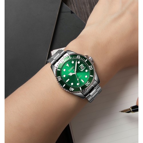 Купить Skmei 1779SIGN Silver-Green STOPPED Купить Skmei 1779SIGN Silver-Green STOPPED