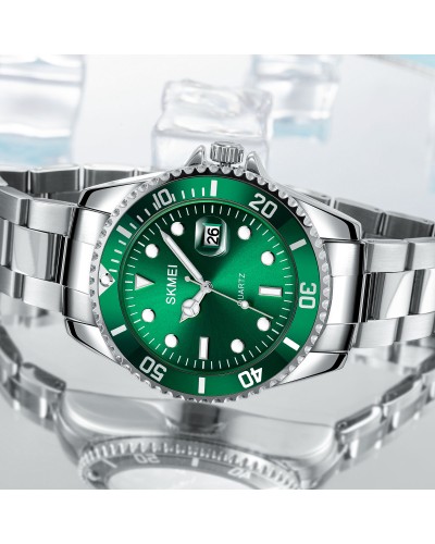 Купити Skmei 1779SIGN Silver-Green STOPPED