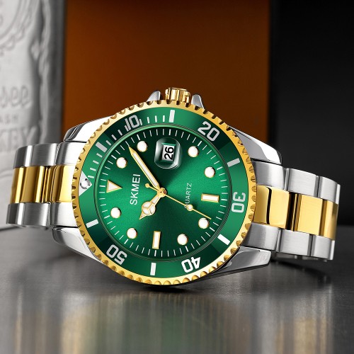 Купить Skmei 1779TGDGN Silver-Gold-Green