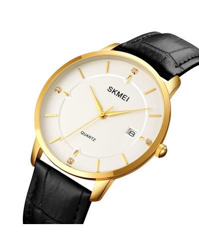 Купити Skmei 1801LGDWT Gold-White Leather